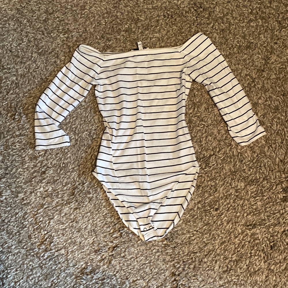 Black and white striped bodysuit